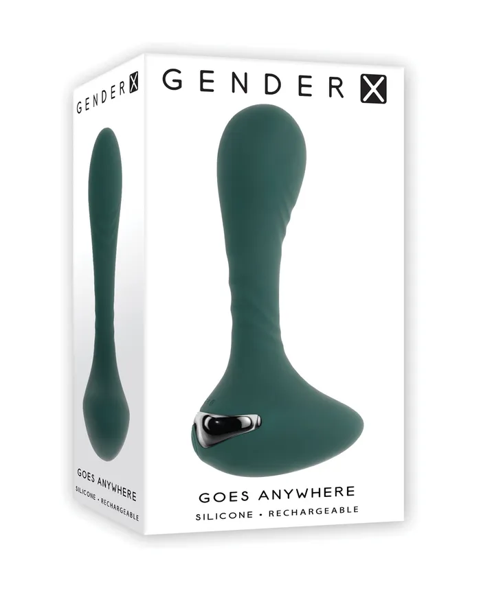 Gender X Goes Anywhere Vibrating Silicone Plug Teal Gender X Anal