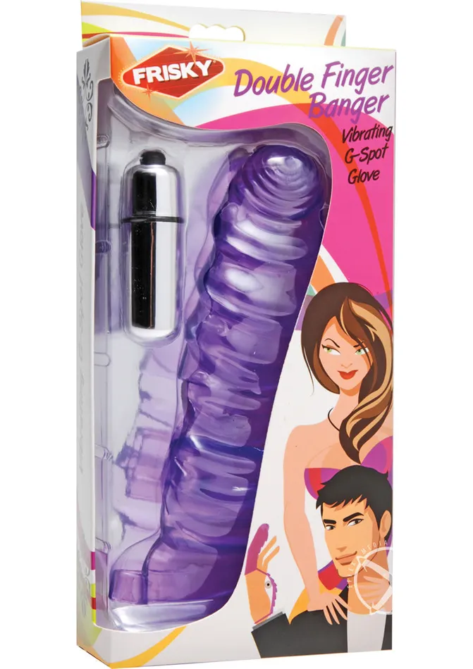 Female Sex Toys Frisky Frisky Double Finger Banger Vibrating GSpot Glove