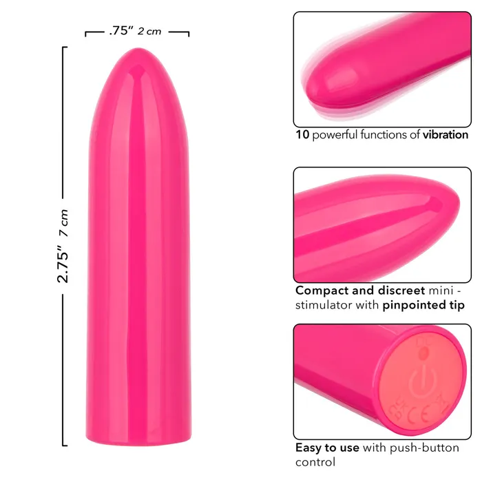 Turbo Buzz Classic Mini Bullet Pink CalExotics Vibrators Turbo Buzz Classic Mini Bullet Pink CalExotics Vibrators