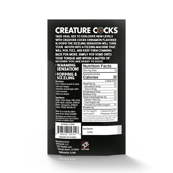 Creature Cocks Couples BJ Pops Cooling Oral Sex Candy