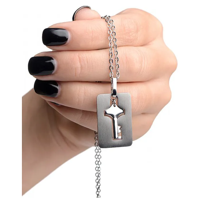 Master Series Male Sex Toys MASTER SERIES CUFFED LOCKING BRACELET AND KEY NECKLACE