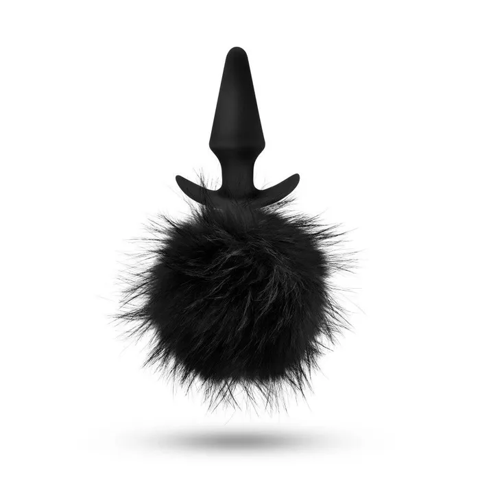 Anal Blush Temptasia Bunny Tail Pom Plug Black