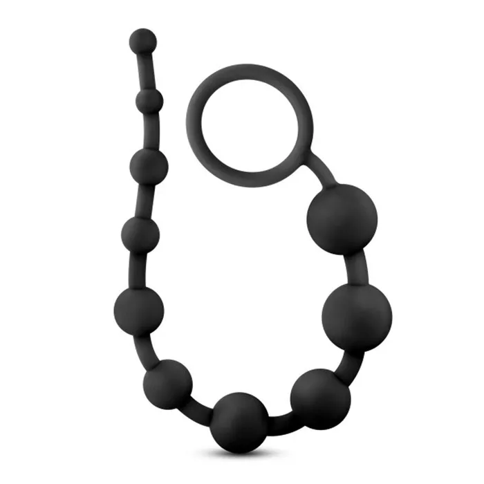 Blush Male Sex Toys Anal Adventures Platinum Silicone 10 Anal Beads Black