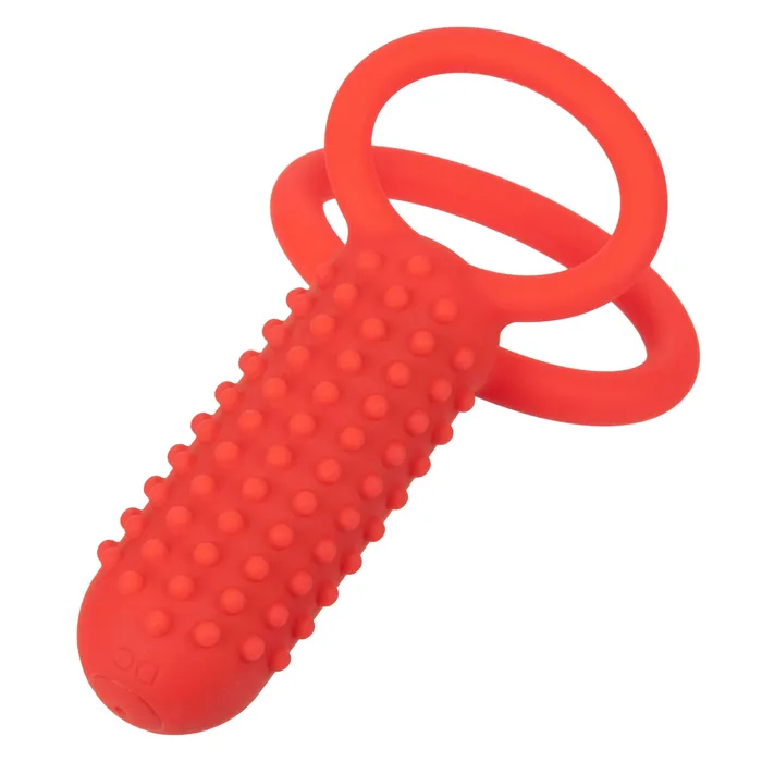 CalExotics Vibrators Silicone Rechargeable Vertical Dual Enhancer Red CalExotics Vibrators Silicone Rechargeable Vertical Dual Enhancer Red
