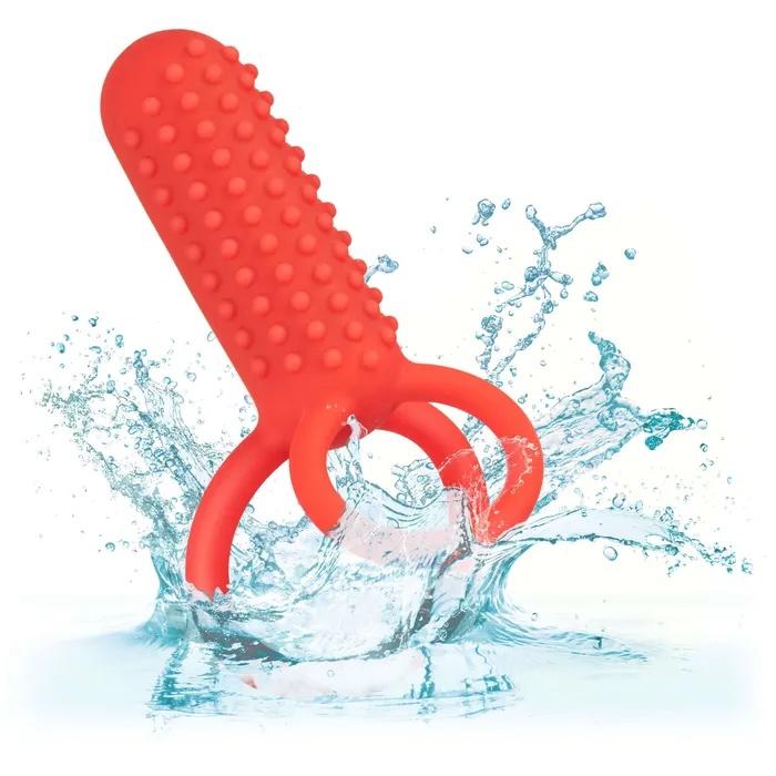 CalExotics Vibrators Silicone Rechargeable Vertical Dual Enhancer Red CalExotics Vibrators Silicone Rechargeable Vertical Dual Enhancer Red