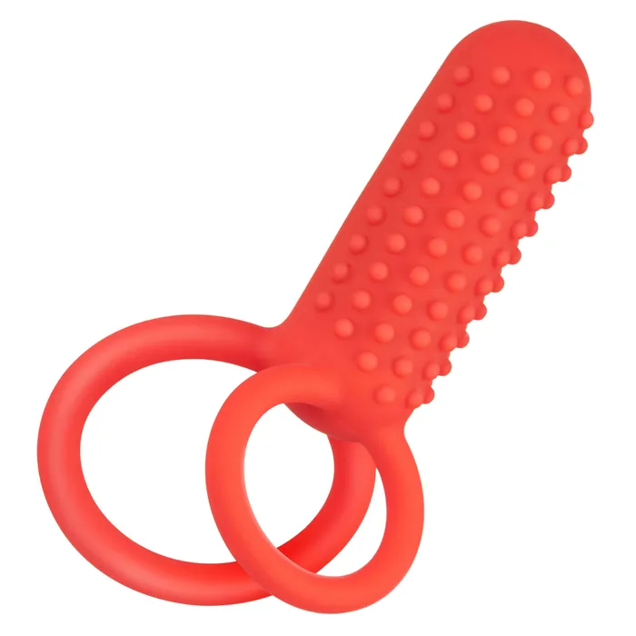 CalExotics Vibrators Silicone Rechargeable Vertical Dual Enhancer Red CalExotics Vibrators Silicone Rechargeable Vertical Dual Enhancer Red