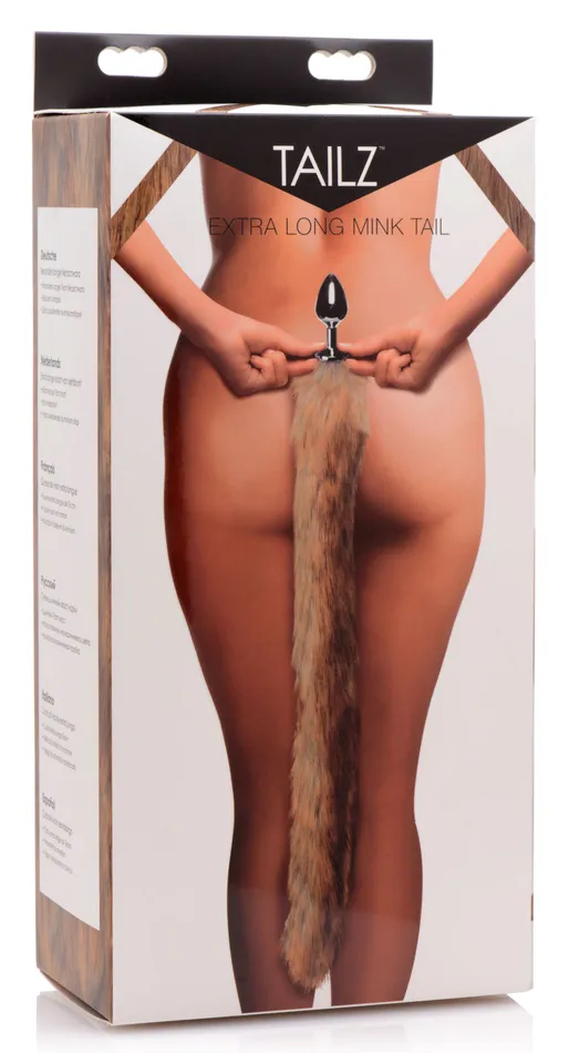 Extra Long Mink Tail Metal Anal Plug XR Brands Tailz Male Sex Toys