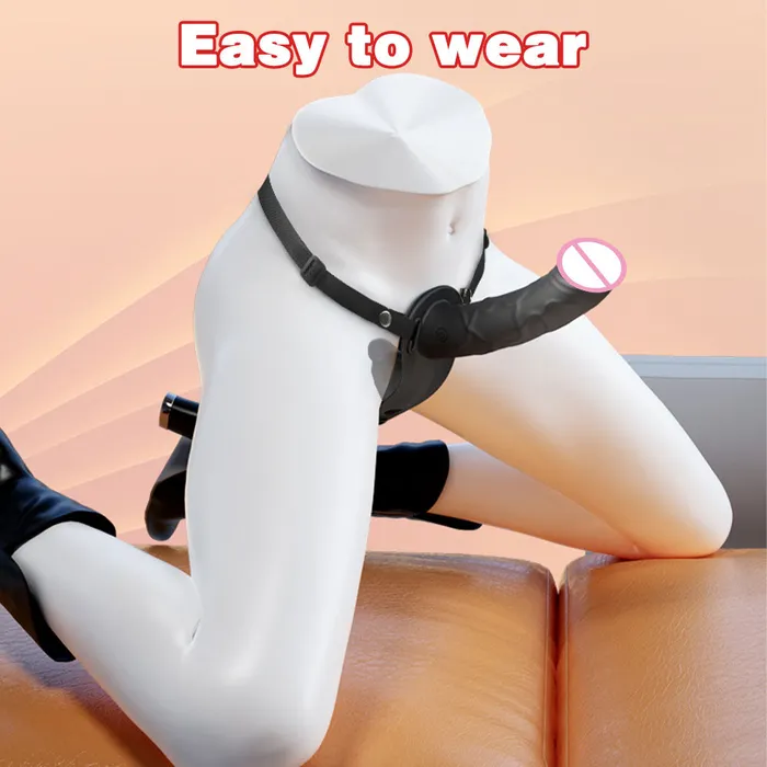 Female Sex Toys Double End Lesiban Strap On Dildos Realistic Black Dildo Couple Sex Toy Domlust