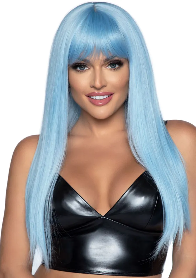 Leg Avenue Anal 24 Inch Long Straight Bang Wig Blue