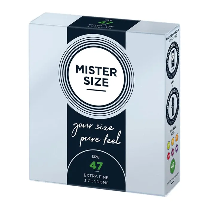 Mister Size 47mm Your Size Pure Feel Condoms 3 Pack Mister Size Male Sex Toys Mister Size 47mm Your Size Pure Feel Condoms 3 Pack Mister Size Male Sex Toys
