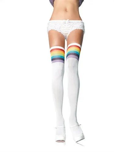 Over the Rainbow Opaque Thigh Highes One Size Leg Avenue Female Sex Toys