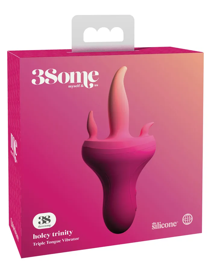 Vibrators Pipedream Threesome Holey Trinity Triple Tongue Vibrator Pink