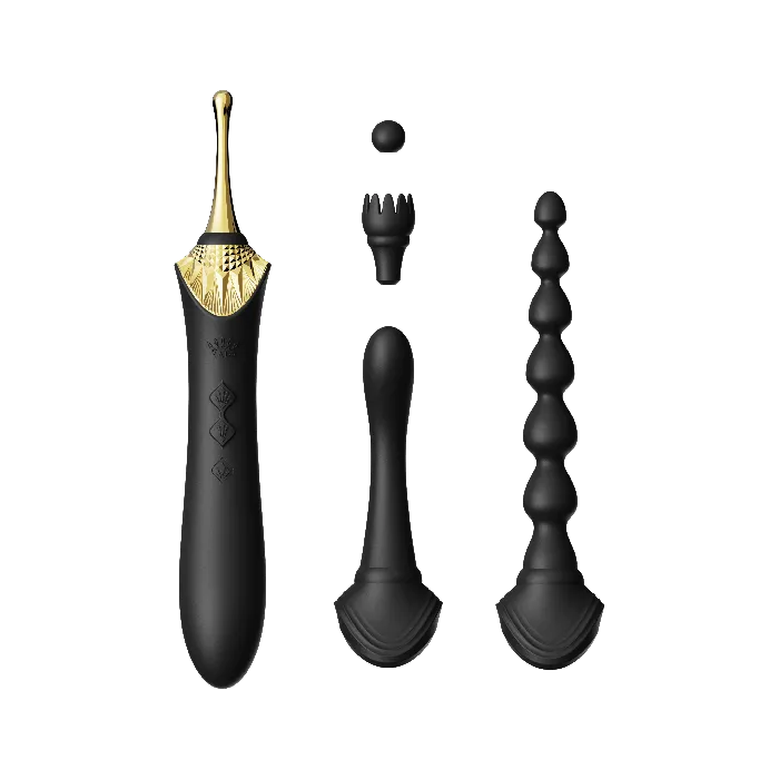 ZALO Female Sex Toys Bess 2 Clitoral Massager Targeted Stimulation Clit Massager with 8 Vibration Modes Waterproof Sex Toy USB Rechargeable Batter 1yr Warranty Obsidian Black