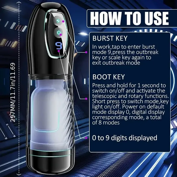 Male Sex Toys Weadultshop 9 Telescopic Rotating Modes Automatic Masturbator For Penis Stroker