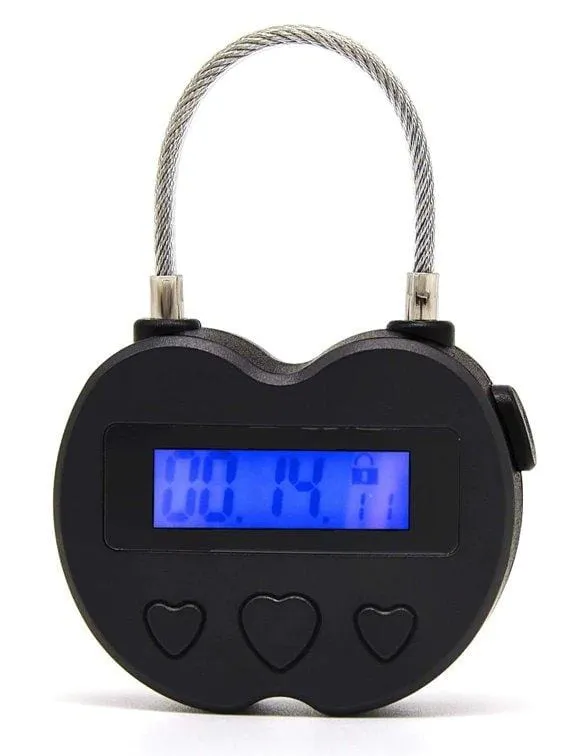 Moonwell Female Sex Toys 2747M Heart Shaped Time Lock USB Rechargeable Lock The Ultimate Self Bondage Lock