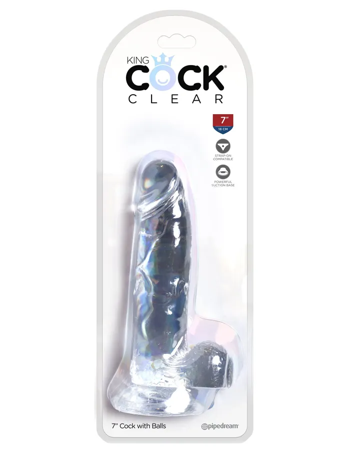 Pipedream Dildos King Cock Clear 7Inch Dildo with Realistic Design and Suction Cup Pipedream Dildos King Cock Clear 7Inch Dildo with Realistic Design and Suction Cup